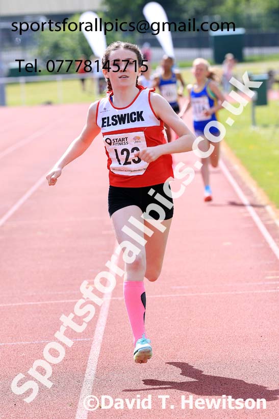 Girls Under-13s 800 metres, 2024 North Eastern Track and Field Champs., Middlesbrough.  Photo: David T. Hewitson/Sports for All Pics
